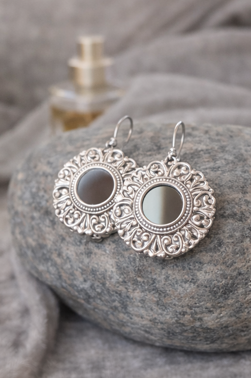Oxidised Silver Ethnic Earrings Combo Set (2 Pairs)
