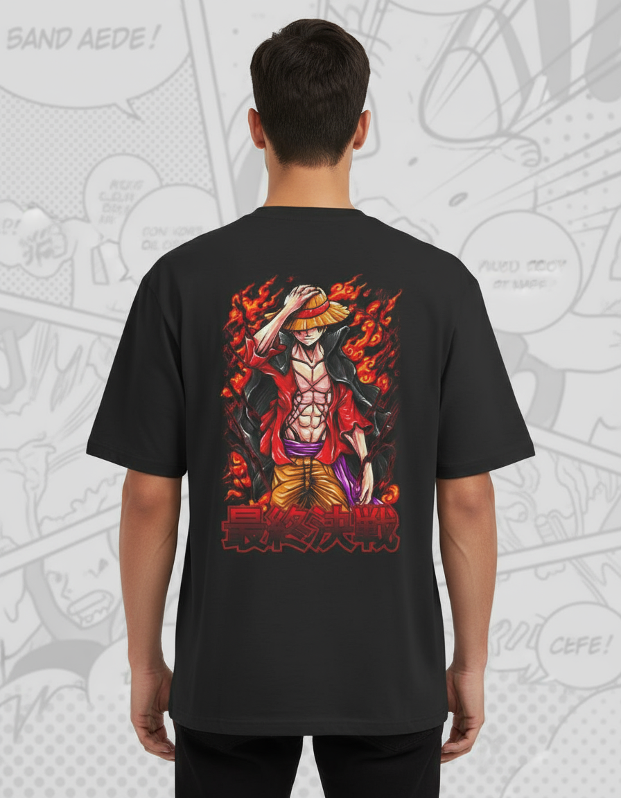Straw Hat Luffy Anime Back Print T-Shirt