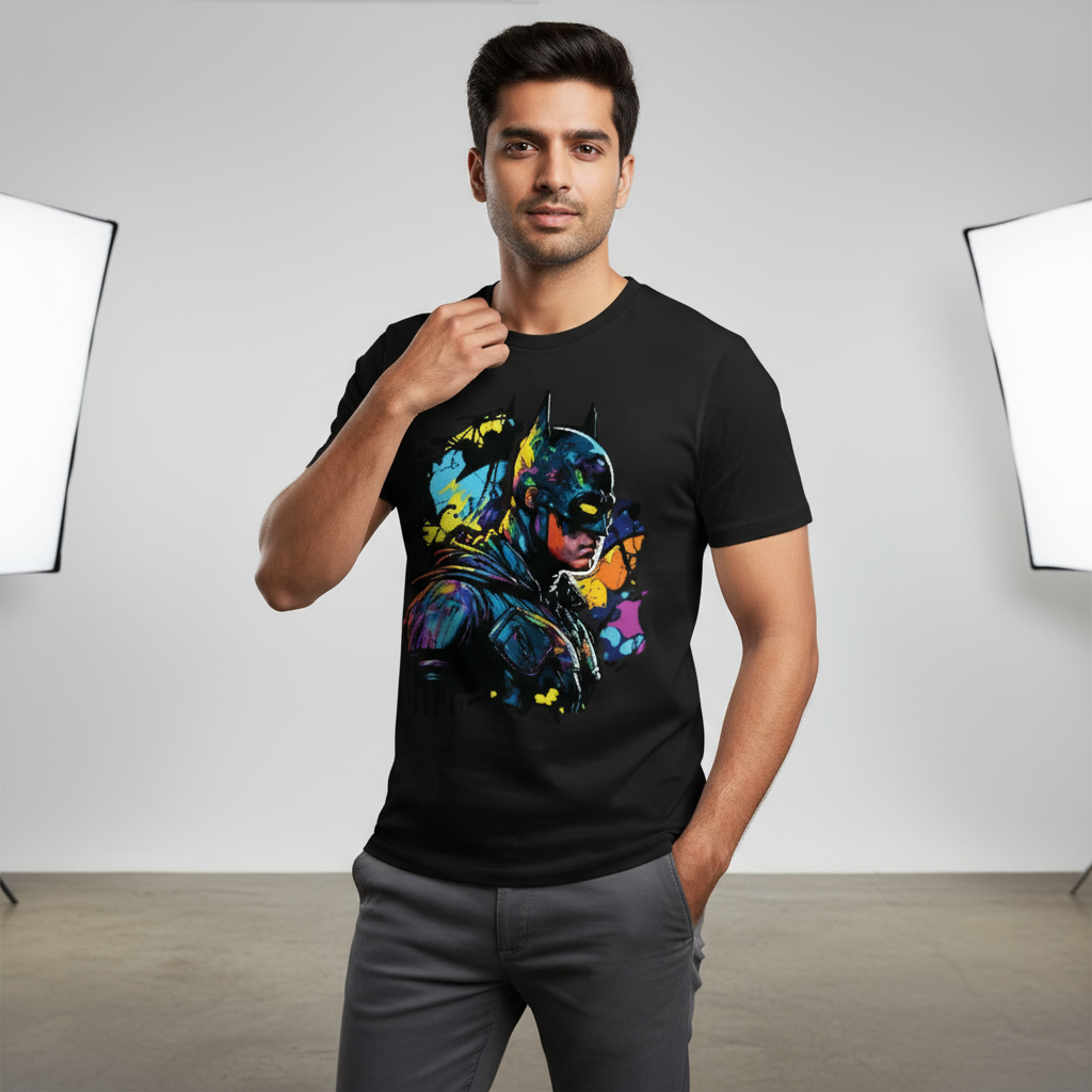 Batman Splash Art Graphic Black T-Shirt